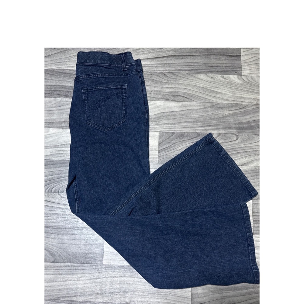 Denim & Co Womens 10P Petite Dark Wash Bootcut Jeans Stretch Denim Blue